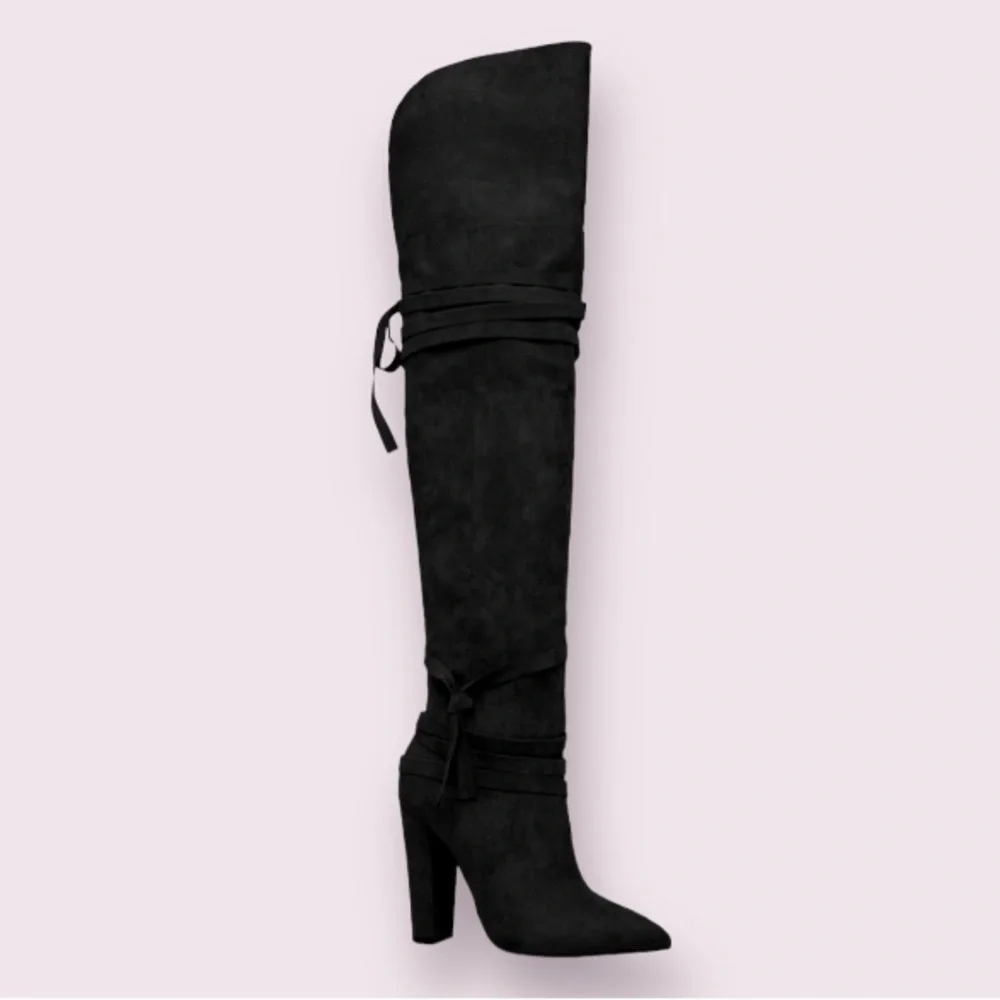 ShoeDazzle Reese Thigh-High Boot in Black